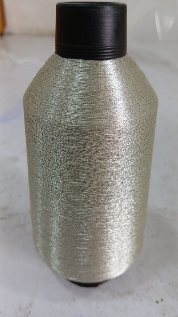 metallic yarn fake silver color
